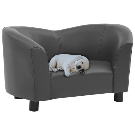 Hundesofa graues Kunstleder 67x41x39 cm von , Betten für Hunde - Ref: Foro24-170948, Preis: 87,99 €, Rabatt: %