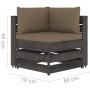 7-piece garden furniture set with gray impregnated wood cushions by , Garden sets - Ref: Foro24-3068476, Price: 726,50 €, Dis...