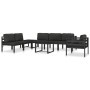 Sofá modular central con cojines aluminio antracita de , Sofás modulares de exterior - Ref: Foro24-49240, Precio: 102,99 €, D...