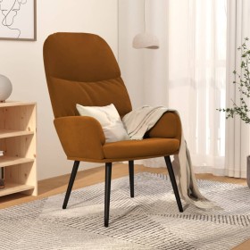 Silla de relajación de terciopelo marrón de , Sillones - Ref: Foro24-341009, Precio: 81,99 €, Descuento: %