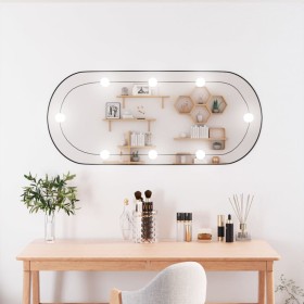 Oval wall mirror with LED lights, glass, 40x90 cm by , Mirrors - Ref: Foro24-3189163, Price: 50,99 €, Discount: %