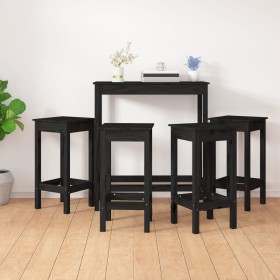 5-piece solid black pine wood bar set by , Furniture sets for kitchens and dining rooms - Ref: Foro24-3124701, Price: 283,04 ...