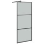 Shower screen with ESG glass shelf and black aluminum 90x195 cm by , Shower walls and screens - Ref: Foro24-3185466, Price: 2...