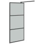 Shower screen with ESG glass shelf and black aluminum 90x195 cm by , Shower walls and screens - Ref: Foro24-3185466, Price: 2...