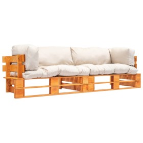 2 pcs pallet garden sofas with sand pine wood cushions by , Outdoor sofas - Ref: Foro24-277450, Price: 249,94 €, Discount: %