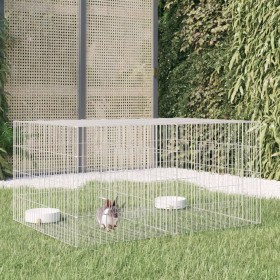 Rabbit cage 2 galvanized iron panels 110x79x54 cm by , Cages and habitats for small animals - Ref: Foro24-171568, Price: 49,9...