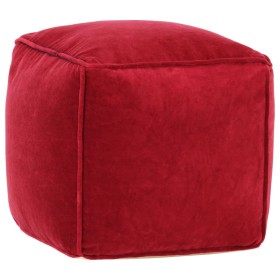 Ruby red cotton velvet pouf 40x40x40 cm by , Ottomans - Ref: Foro24-284029, Price: 67,99 €, Discount: %