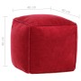 Ruby red cotton velvet pouf 40x40x40 cm by , Ottomans - Ref: Foro24-284029, Price: 67,06 €, Discount: %