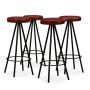 Bar furniture set 5 pieces solid acacia wood genuine leather by , Furniture sets for kitchens and dining rooms - Ref: Foro24-...