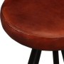 Bar furniture set 5 pieces solid acacia wood genuine leather by , Furniture sets for kitchens and dining rooms - Ref: Foro24-...