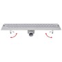 Stainless steel wavy linear shower drain 630x140 mm by vidaXL, Drains - Ref: Foro24-142184, Price: 40,81 €, Discount: %