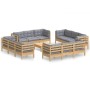 Garden furniture set 13 pieces and gray pine wood cushions by , Garden sets - Ref: Foro24-3096069, Price: 1,00 €, Discount: %