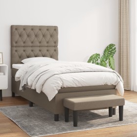 Box spring bed with taupe gray fabric mattress 80x200 cm by , Beds and slatted bases - Ref: Foro24-3136793, Price: 391,76 €, ...