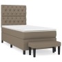 Cama box spring con colchón tela gris taupe 80x200 cm de , Camas y somieres - Ref: Foro24-3136793, Precio: 392,08 €, Descuent...