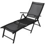 Black aluminum folding lounger by vidaXL, Loungers - Ref: Foro24-41741, Price: 96,01 €, Discount: %