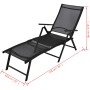 Black aluminum folding lounger by vidaXL, Loungers - Ref: Foro24-41741, Price: 96,01 €, Discount: %