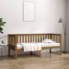 Honey brown solid pine wood sofa bed 75x190 cm by , Beds and slatted bases - Ref: Foro24-820894, Price: 95,88 €, Discount: %