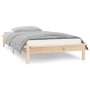 Bed frame with LED solid wood 90x200 cm by , Beds and slatted bases - Ref: Foro24-820591, Price: 74,32 €, Discount: %