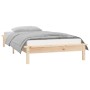 Bed frame with LED solid wood 90x200 cm by , Beds and slatted bases - Ref: Foro24-820591, Price: 74,32 €, Discount: %