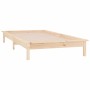 Bed frame with LED solid wood 90x200 cm by , Beds and slatted bases - Ref: Foro24-820591, Price: 74,32 €, Discount: %