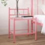 Metal nightstand with pink and transparent glass, measuring 45x34.5x60.5cm. by vidaXL, Nightstands - Ref: Foro24-325091, Pric...