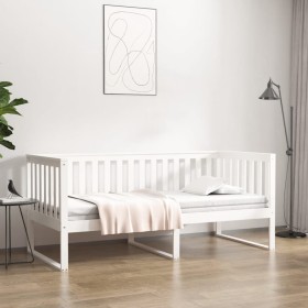 Sofá cama madera maciza de pino blanco 90x190 cm de , Camas y somieres - Ref: Foro24-820882, Precio: 133,99 €, Descuento: %