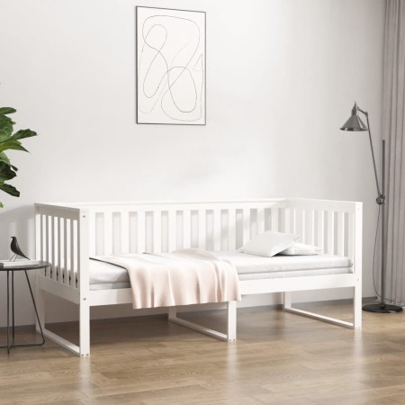 Solid white pine wood sofa bed 90x190 cm by , Beds and slatted bases - Ref: Foro24-820882, Price: 133,99 €, Discount: %