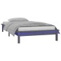 Estructura de cama con LED madera maciza gris 90x200 cm de , Camas y somieres - Ref: Foro24-820593, Precio: 126,61 €, Descuen...