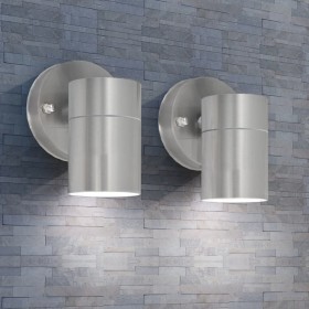 Outdoor wall lamp 2 units stainless steel downward by vidaXL, Outdoor lighting - Ref: Foro24-42418, Price: 31,65 €, Discount: %