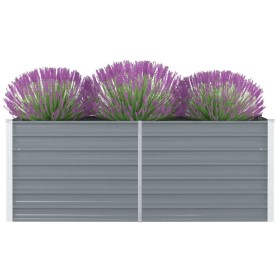 Gray galvanized steel elevated planter 160x80x45 cm by , Pots and planters - Ref: Foro24-47011, Price: 38,97 €, Discount: %