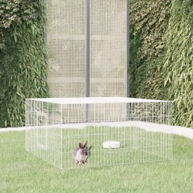 Galvanized iron rabbit cage 110x110x55 cm by , Cages and habitats for small animals - Ref: Foro24-171562, Price: 47,26 €, Dis...