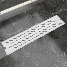 Wavy stainless steel linear shower drain 530x140 mm by vidaXL, Drains - Ref: Foro24-142183, Price: 41,55 €, Discount: %