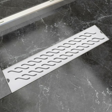 Wavy stainless steel linear shower drain 530x140 mm by vidaXL, Drains - Ref: Foro24-142183, Price: 41,55 €, Discount: %