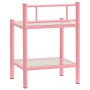 Metal nightstand with pink and transparent glass, measuring 45x34.5x60.5cm. by vidaXL, Nightstands - Ref: Foro24-325091, Pric...