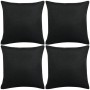 Cushion covers 4 units linen look 40x40 cm black by vidaXL, Cushions - Ref: Foro24-131558, Price: 18,99 €, Discount: %