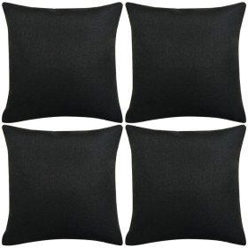 Fundas de cojín 4 unidades apariencia de lino 40x40 cm negro de vidaXL, Cojines - Ref: Foro24-131558, Precio: 18,99 €, Descue...