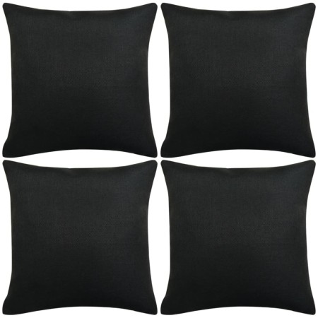 Fundas de cojín 4 unidades apariencia de lino 40x40 cm negro de vidaXL, Cojines - Ref: Foro24-131558, Precio: 18,08 €, Descue...