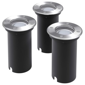 Round outdoor floor lights 3 units by vidaXL, Outdoor lighting - Ref: Foro24-42412, Price: 39,99 €, Discount: %