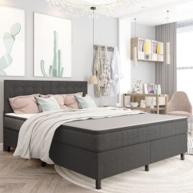 Box spring bed dark gray fabric 160x200 cm by , Beds and slatted bases - Ref: Foro24-3054795, Price: 659,99 €, Discount: %