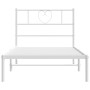 Metal bed frame with white headboard 100x190 cm by , Beds and slatted bases - Ref: Foro24-355506, Price: 63,83 €, Discount: %