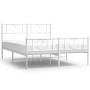 Metal bed frame with headboard and white footboard 120x190 cm by , Beds and slatted bases - Ref: Foro24-355527, Price: 111,97...