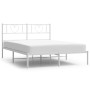 Metal bed frame with white headboard 120x200 cm by , Beds and slatted bases - Ref: Foro24-355510, Price: 92,04 €, Discount: %