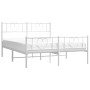 Metal bed frame with headboard and white footboard 120x190 cm by , Beds and slatted bases - Ref: Foro24-355527, Price: 111,97...