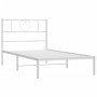 Metal bed frame with white headboard 100x190 cm by , Beds and slatted bases - Ref: Foro24-355506, Price: 63,83 €, Discount: %