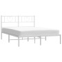 Metal bed frame with white headboard 120x200 cm by , Beds and slatted bases - Ref: Foro24-355510, Price: 92,04 €, Discount: %