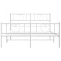 Metal bed frame with headboard and white footboard 120x190 cm by , Beds and slatted bases - Ref: Foro24-355527, Price: 111,97...