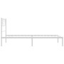 Metal bed frame with white headboard 100x190 cm by , Beds and slatted bases - Ref: Foro24-355506, Price: 63,83 €, Discount: %