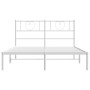 Metal bed frame with white headboard 120x200 cm by , Beds and slatted bases - Ref: Foro24-355510, Price: 92,04 €, Discount: %