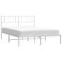 Metal bed frame with white headboard 140x190 cm by , Beds and slatted bases - Ref: Foro24-355512, Price: 95,60 €, Discount: %