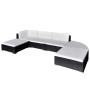 Set muebles de jardín 6 piezas y cojines ratán sintético negro de vidaXL, Conjuntos de jardín - Ref: Foro24-41870, Precio: 39...